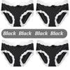 4PCS Lace Pattern Underwears Bowknot Polka Dot Underpants Sexy Cute Style Panties Transparent Briefs M-XL Seamless Panty