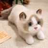 Brinquedo de Pelúcia Gato Siamês Realista com Som Animal de Pelúcia Macio Gatinho Companheiro Realista para Abraçar Presente de Aniversário para Crianças Amantes de Gatos