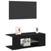 TV Cabinet Black Oak Effect 90 x 39 x 30 cm Particleboard