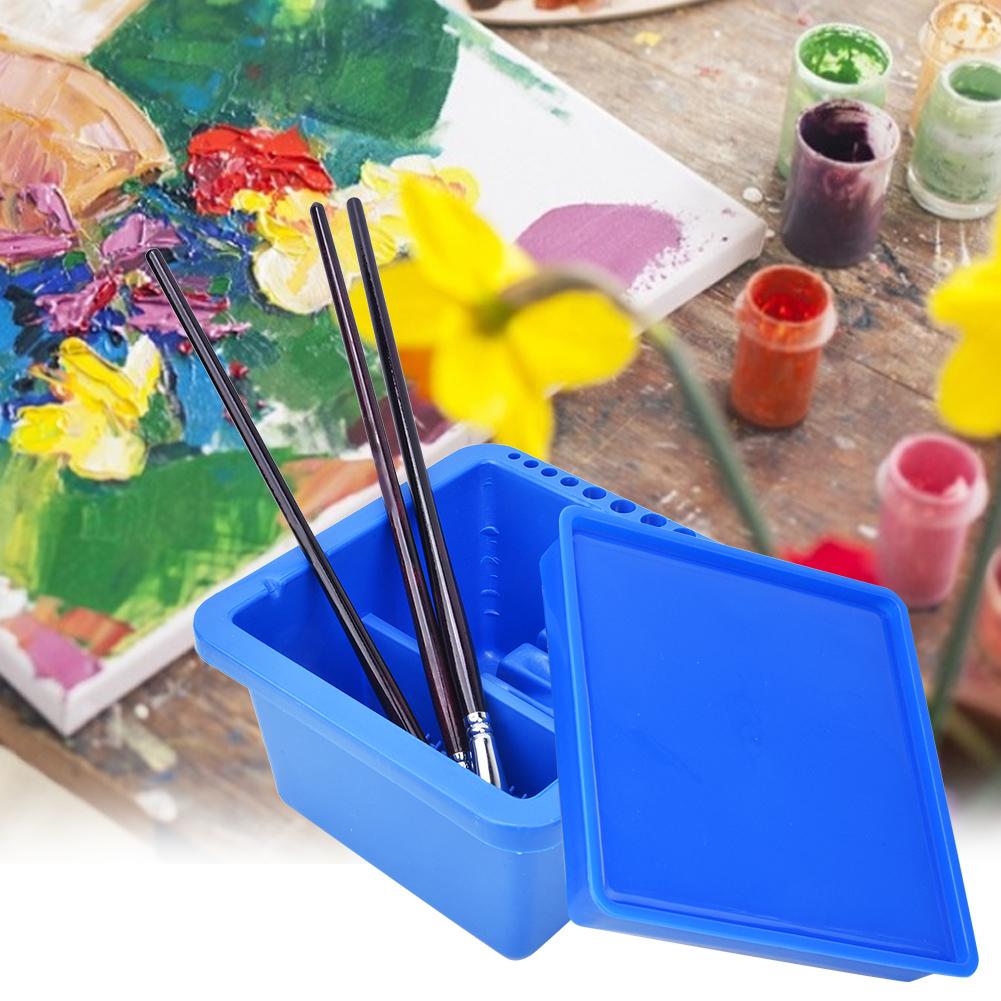 Plastic Brush Washing Bucket Multi Function Square Pen Washer Art Supplies Washing Tool Art Set