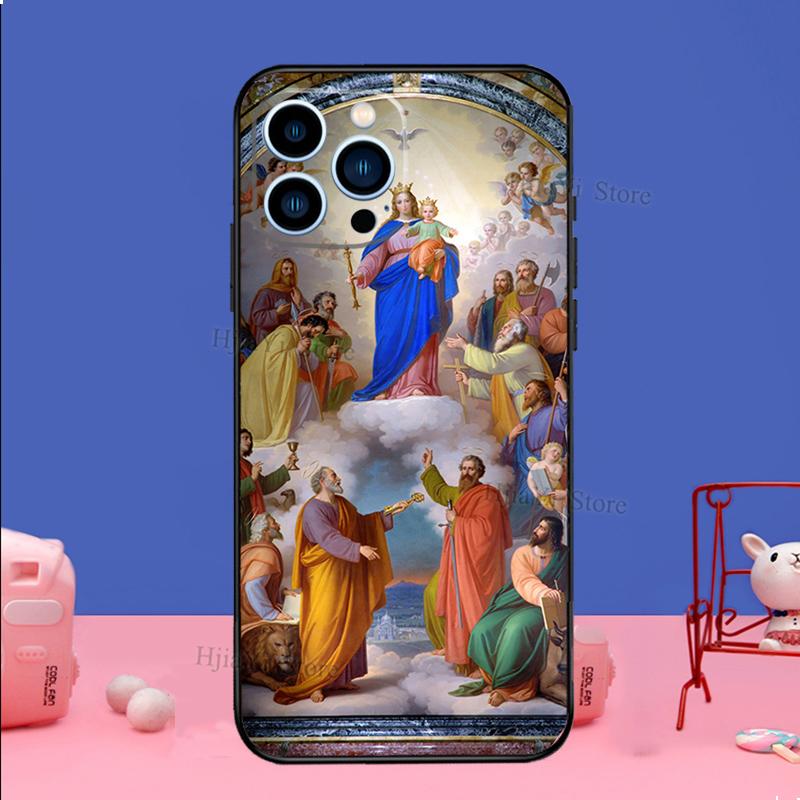 Virgin Mary of Hope Catholic Religious Art Case For iPhone 16 15 13 12 11 14 Pro Max Plus XR XS Max X 12 13 Mini Cover Shell