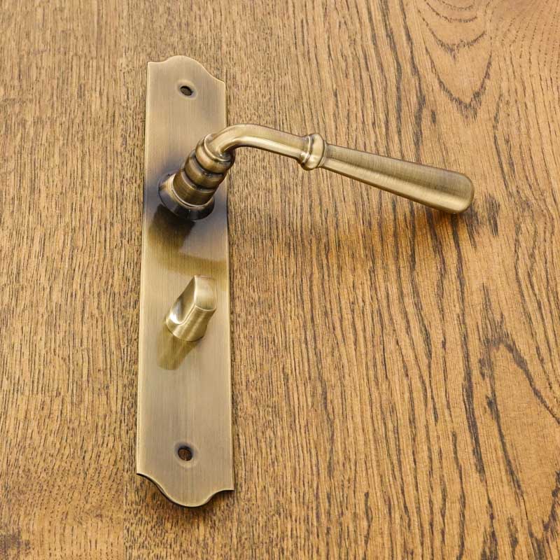 BARTON Door Handle with Toilet Plate 72 PATINATED BRASS