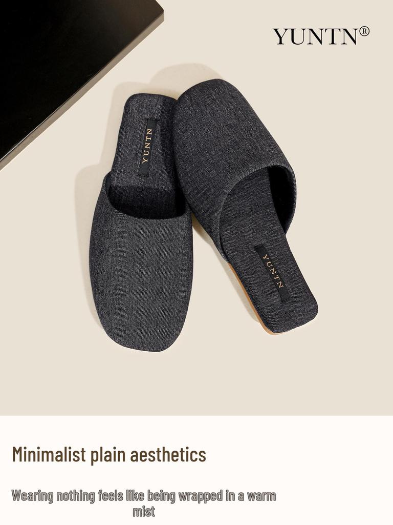 Cloud Group Minimalistische Baotou Baumwollpantoffeln mit Fleecefutter - Rutschfeste, leichte Hausschuhe für Damen & Herren, Herbst/Winter-Kollektion