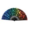 Portability Fluorescent Glowing Bamboos Hand Fan For Music Festivals Nightclubs Costume Parties And Discos Themed Dance