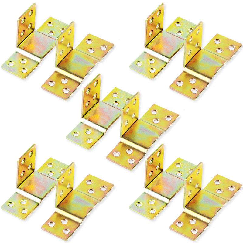 

10 Set Bed Support Bed Closing Hinge L-shaped Bed Hooks Furniture Hardware Accessories For Wooden Beds DIY Installation Tools