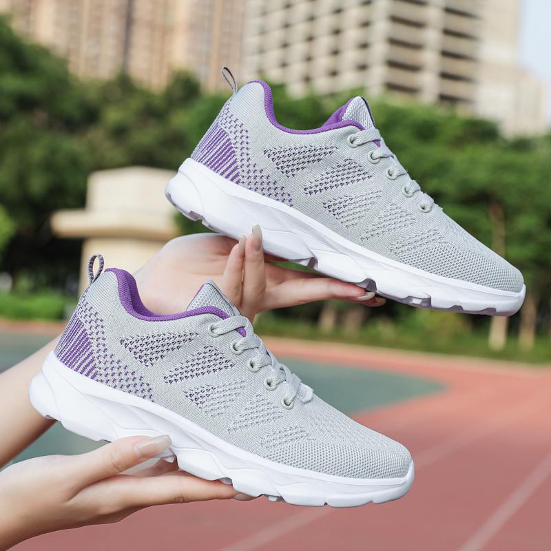 35-42 Spring/autumn Women's Flying Woven Breathable Super Light Stuffed Sports Shoes Large Size Ultra -light Stool Women's Sports Shoes