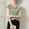 Short Sleeved Shirt Women's Summer Round Neck Shirt Top Women's Solid Color Casual T-shirt