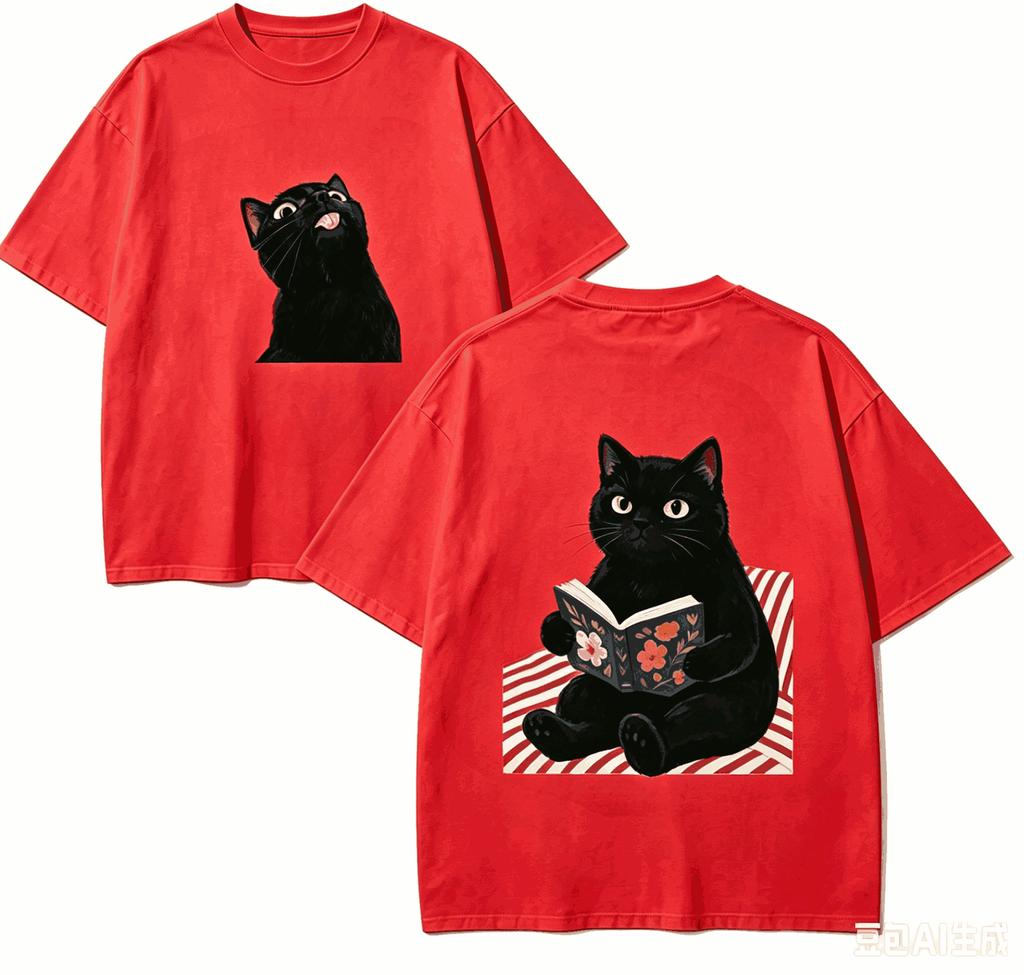 Cute Cat Gift T-shirt Men Women Harajuku Oversized Unisex Short Sleeve Streetwear High Quality Couples Hot Product Comfortable