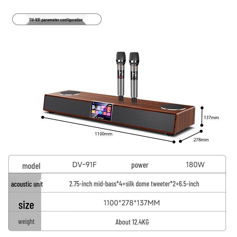 SANSUI DV-91F Home KTV Soundbar System CN Plug (adapter Included)