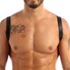 Men Lingerie Faux Leather Adjustable Body Chest Harness Bondage Costume with Press Buttons
