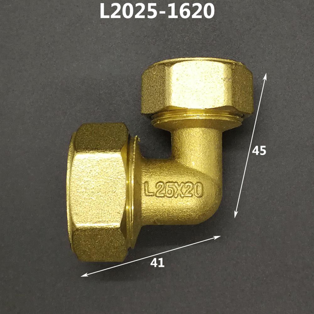 Brass Compression Elbow Pex 1216/1418/1620/2026/2632 Pipe Fitting Aluminum Plastic Pipe Fittings for Floor Heating