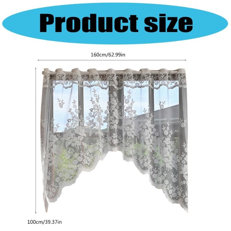 Half Sheer Lace Curtain With Florals Styles Window Dressing Solution Soft Filtering Home Decoration