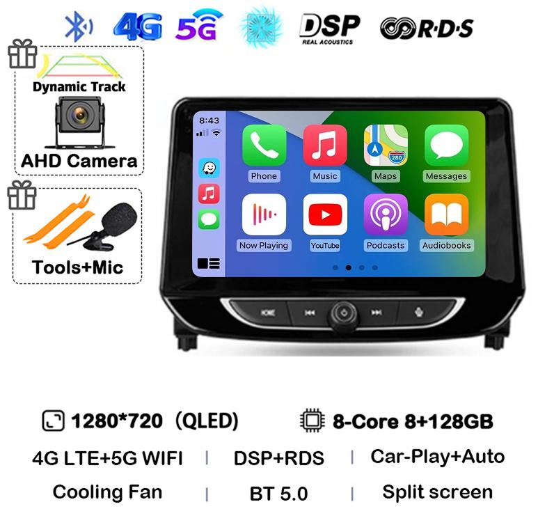 Android 14 Carplay Auto 4G+WIFI Car Radio For Chevrolet Tracker 4 2019 2020 2021 2022 Multimedia Stereo Video Player GPS Audio