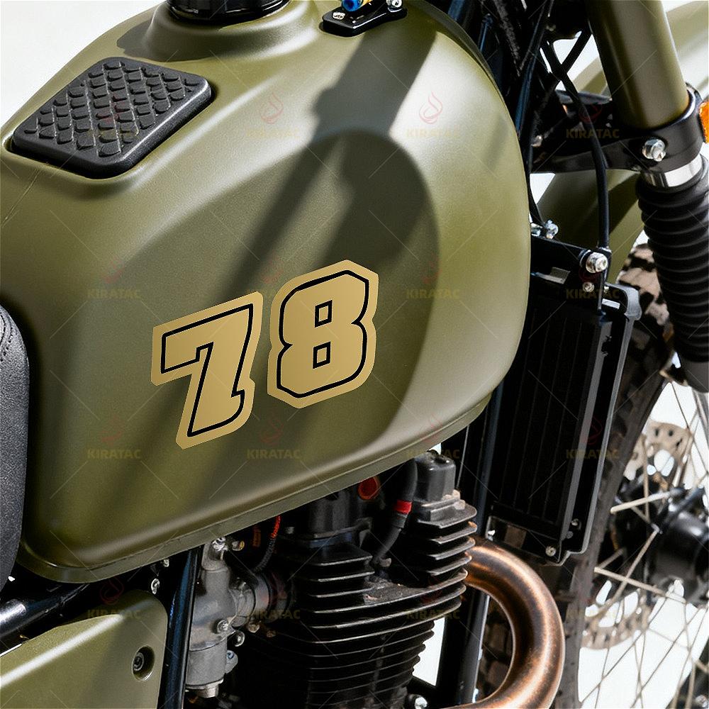 1pc Gold Motocycle Number Stickers Waterproof for Motobike Fuel Tank Fairing Helmet Car Windows Door Scooter Body Vinyl Decals