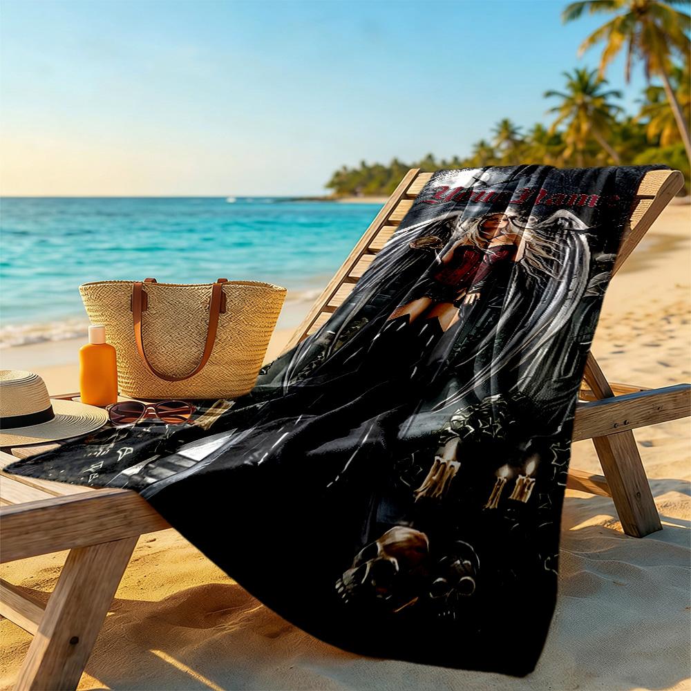 Gothic Illustrations Customize Your Name Beach Towel Super Soft Microfiber Quickdry Fabric