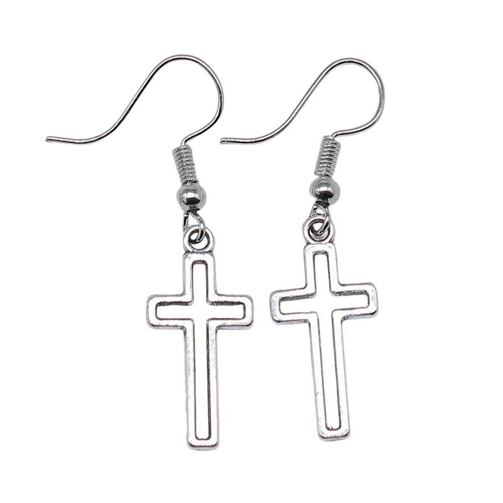 Cross Dangle Earrings Minimalist Gothic Christian Symbol Drop Earrings Girl Jewelry