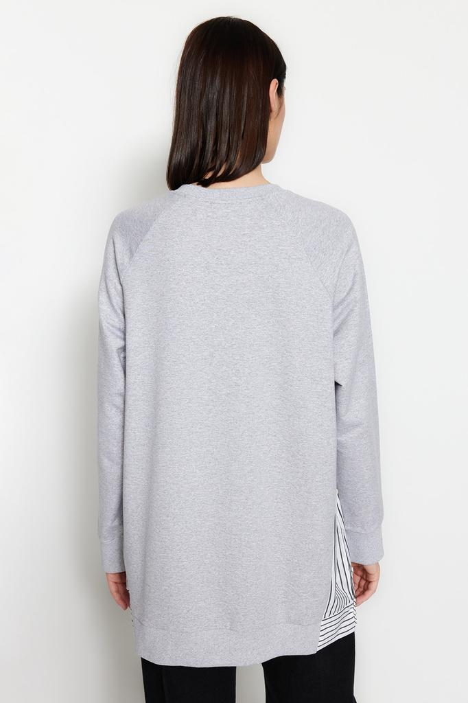 Women's Fashion New Hijab Sweatshirt Navy Blue Woven Piece Knitted Tunic