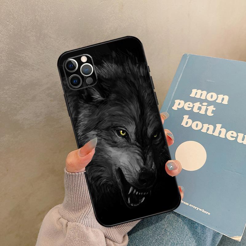 Angry Wolf Case For iPhone 17 Air 16 15 14 13 11 12 Pro Max 13 Mini XR 15 16 Plus 16e Back Cover Shell