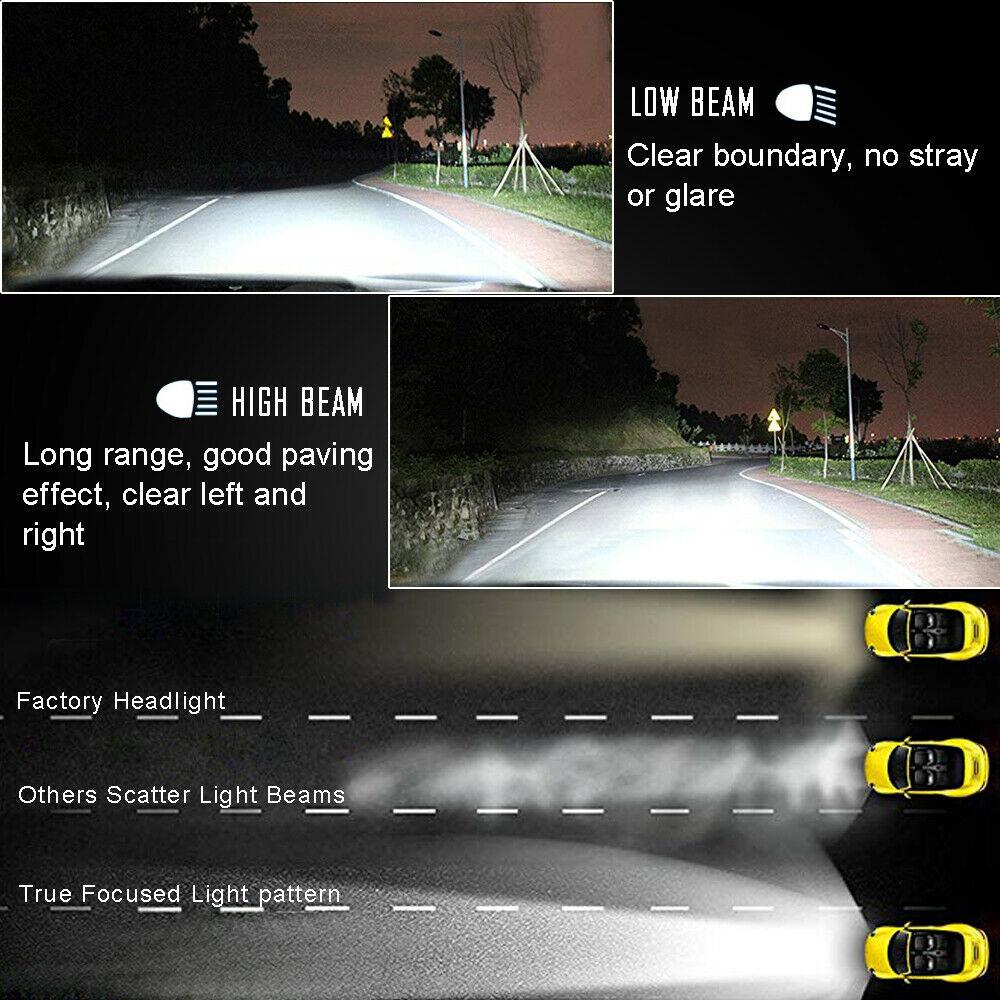 2Pcs White 9005 HB3 Led Headlight Bulbs High Low Beams 8000LM 6000K 80W Lights