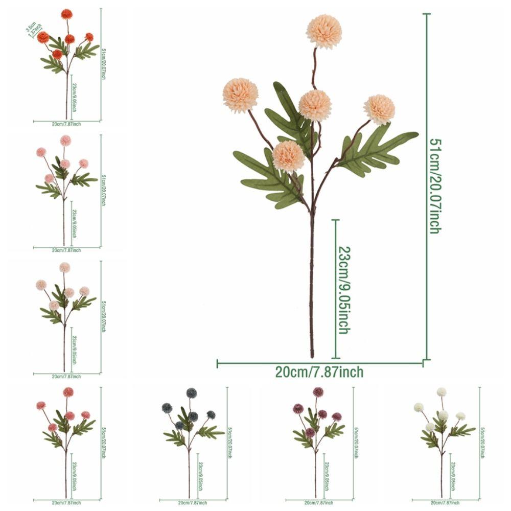 4pcs Plastic Artificial Small Thorn Ball Flowers Real Touch Fake Flowers  Lifelike