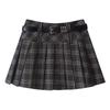 Women's American Retro Plaid High Waist Pleated Skirt - Early Autumn College Style, Anti-Exposure
