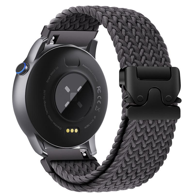 Cinturino in Nylon Intrecciato Compatibile per Huawei GT5 e Samsung Watch4567 con Fibbia ad Ombrello