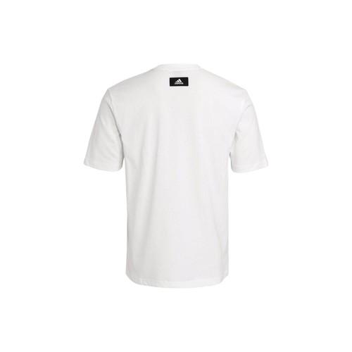 Adidas Crew Neck Pullover Printed Slim-fit Short Sleeve T-shirt for Men, White