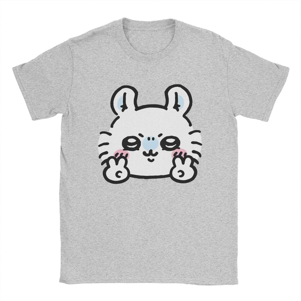 Chiikawa Momo T Shirt for Men 100% Cotton Funny T-Shirts Crew Neck Tees Short Sleeve Clothes Classic