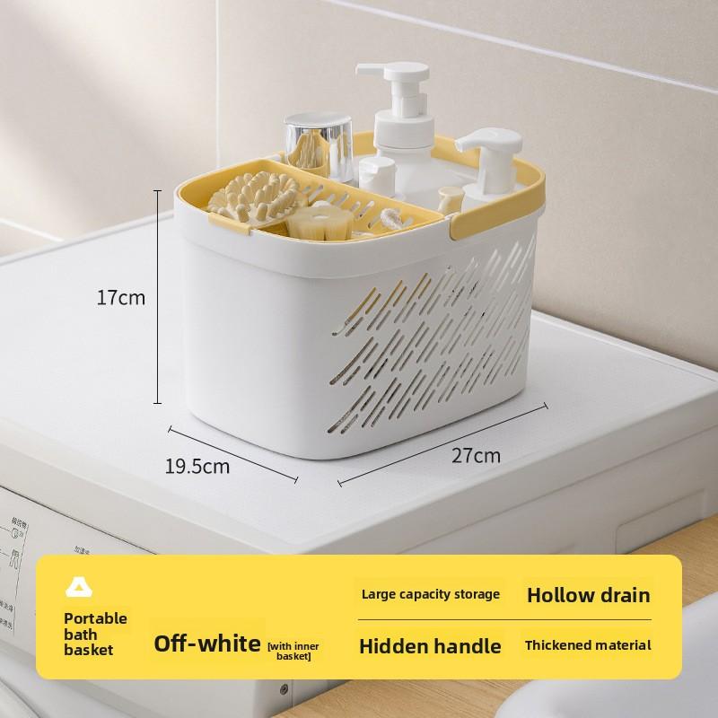 Hand-held Bath Basket Storage Basket, Bathroom Hand-held Bath Basket Dry and Wet Separation Storage Basket, Bathroom Bath Basket