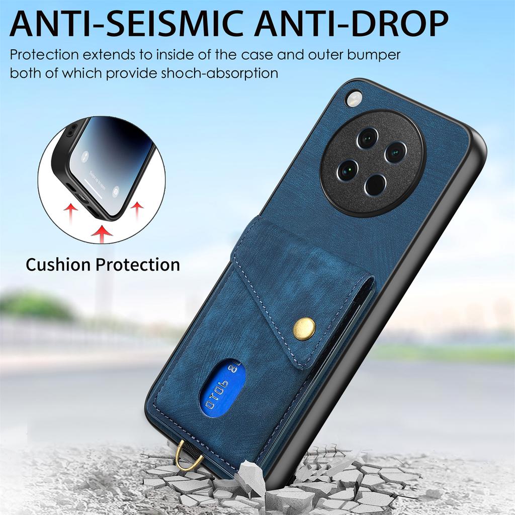 For Oppo Find X8s 5G Case with Card Holder Kickstand Leather Phone Back Cover