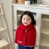 Red Series Children's Winter Scarf: Festive Knitted Neck Warmer for Boys & Girls