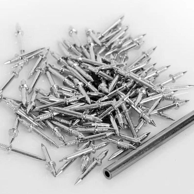 Double-Headed Invisible Seamless Nails Skirting Thread Nail with Sleeve Woodworking Fixator Screws Tool Hardware Fastener