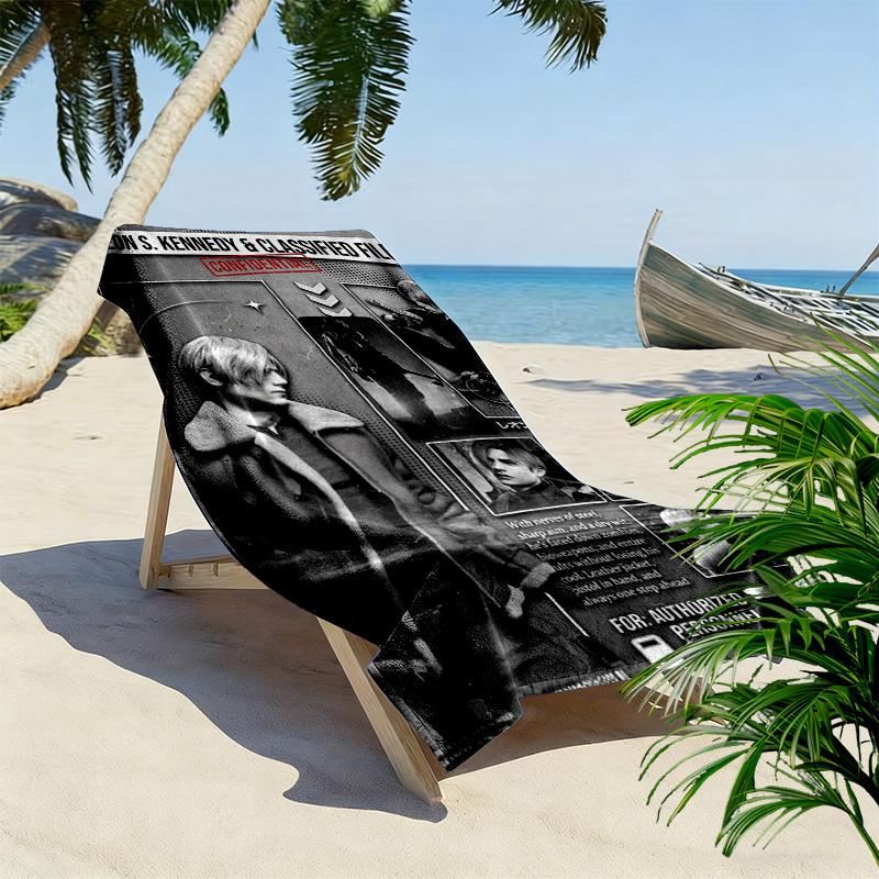 Leon Kennedy Print Beach Towel, Large Soft Quick Dry Towel for Beach Camping Swimming