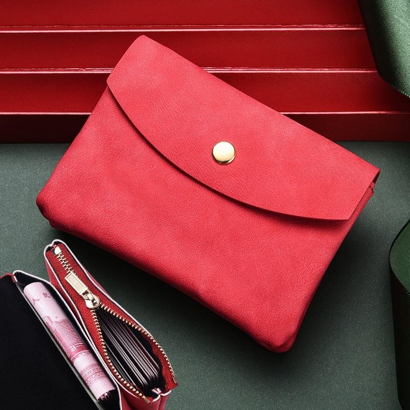 Doppellagige Wechselgeldtasche, Kartenetui für Herren und Damen, große Kapazität, Münzfach, weiche Tasche mit Druckknopf, kleine Mini-Kurzgeldbörse.