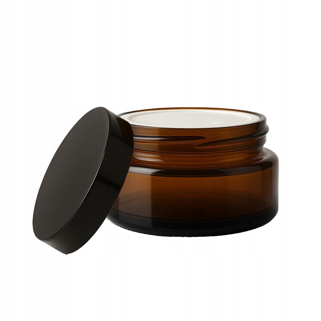 5x Brown Glass Jar with Dark Glass 20g 20ml for Cream Cosmetics Samples
