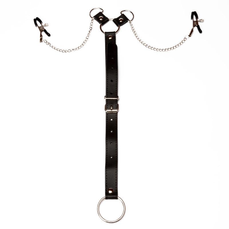 Bdsm Bondage Choker Collar with Nipple Clamp Breast Clip Chain Fetish Slaves Flirt Adult Games Erotic Tools Sex Toys for