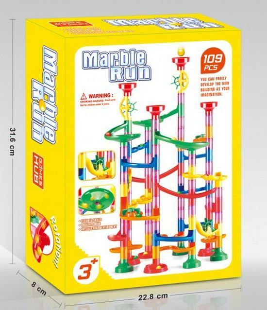 Early Education 3D Maze Track DIY Building Blocks Set, 105 Pieces