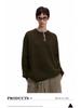 Unisex Retro Henley Neck Knit Sweater - Casual Autumn Pullover