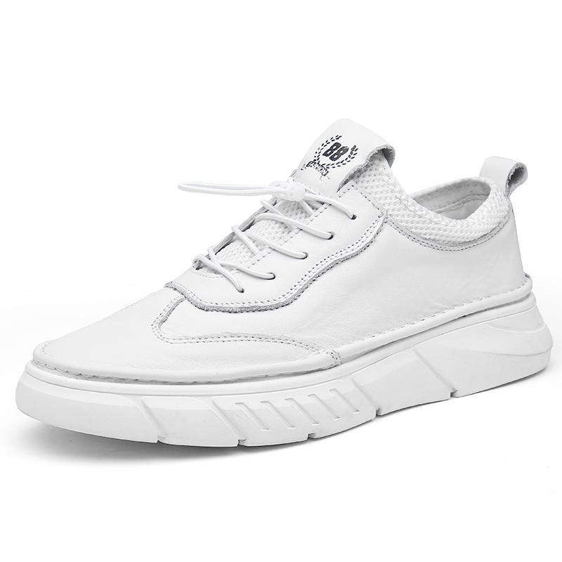 

Мужская спортивная обувь из натуральной кожи, высококачественная мужская теннисная обувь, новая модная повседневная обувь, дышащая обувь для бега и тенниса 46 белый
