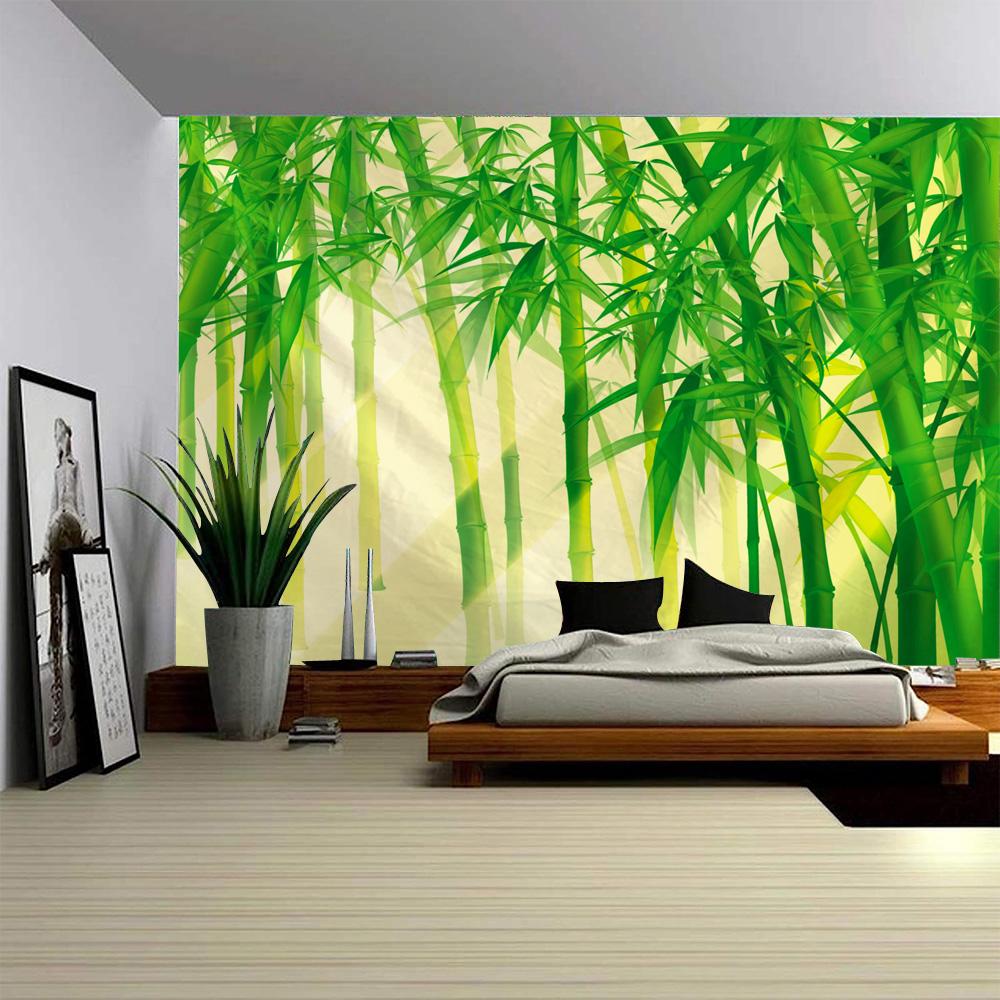 Bamboo Forest Perspective Tapestry Immersive Bamboo Forest Scene Tapestry Serene Forest View Wall Hanging Living Room