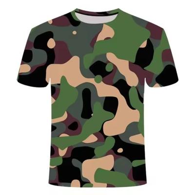 Ropa de Camuflaje Ocio Hombre Mujer Camisetas Casual Estampado 3D Hip Hop Harajuku Personalidad Cuello Redondo Manga Corta
