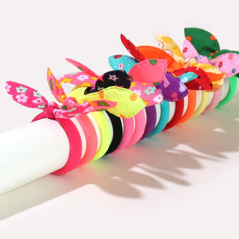 10/20 Pezzi/Set Fasce per Capelli con Orecchie da Coniglio Carine per Bambine Fascia Colorata in Nylon Porta Coda di Cavallo per Bambini Elastico Accessori per Capelli per Bambini