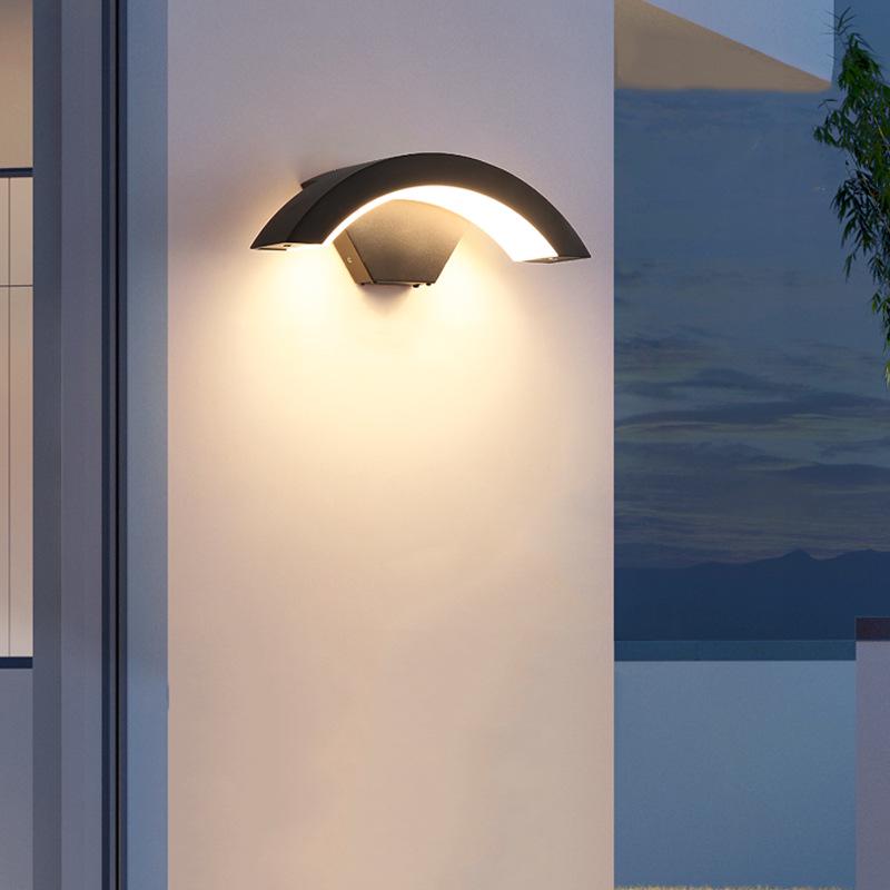 Waterproof Modern Minimalist Wall Light with Motion Sensor for Outdoor Stair and Villa Entrances