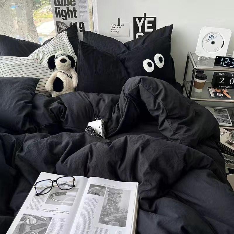 

Однотонный серый цвет матча Постельный набор Взрослые Дети Полуторный Полный Размер Королевы Простыня Пододеяльник Наволочки Простой Постельное белье Twin150x200 3pcs