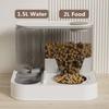 Zwei-in-Eins Automatisches Haustierfutter- und Wassernapf Integrierte Kunststoff-Katzennapf-Wasserspender und Futter-/Wassernapf für Hunde und Katzen