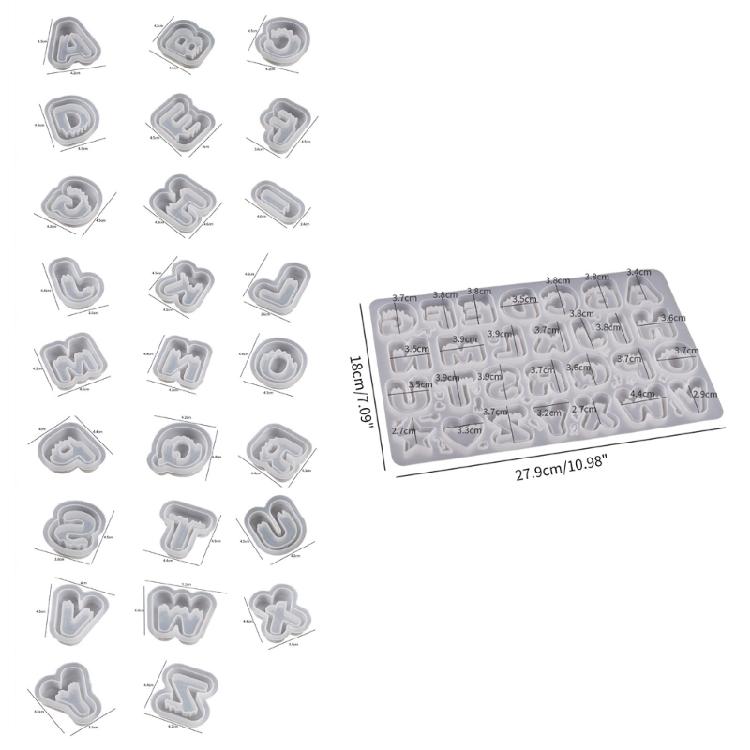 Letter Keychain Mold with Hole Keyring Pendant for Birthday Gift Jewelry Making