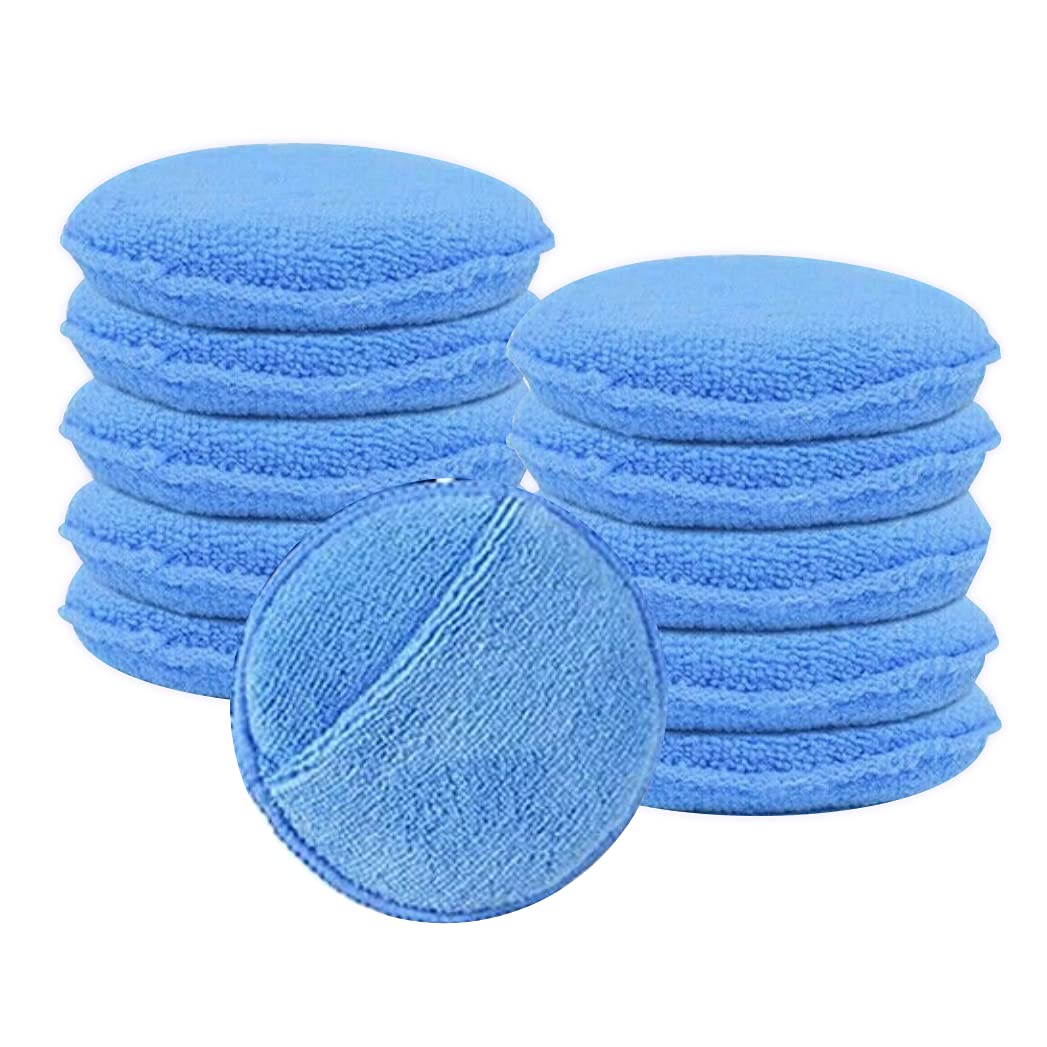 

XSAJU Губка для мытья машины Воск Полировальная машина Мягкая микрофибра Полировка Упаковка из 10 Полировать, Полировать, Подушечки, синий