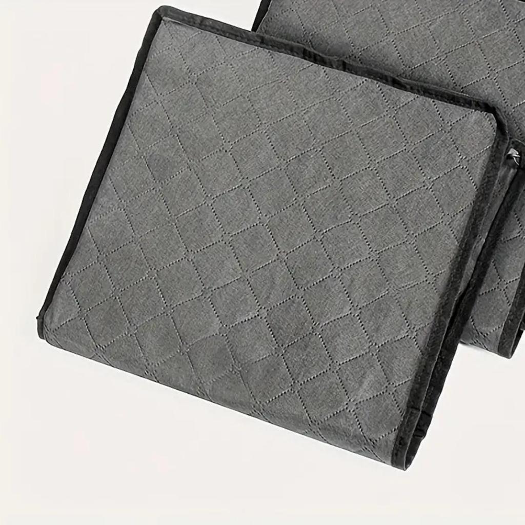 Aufbewahrungstasche mit großem Fassungsvermögen, faltbar, grau, rechteckig, moderner Stil, strapazierfähiges Gewebe, transparente Fenster, stabile Griffe