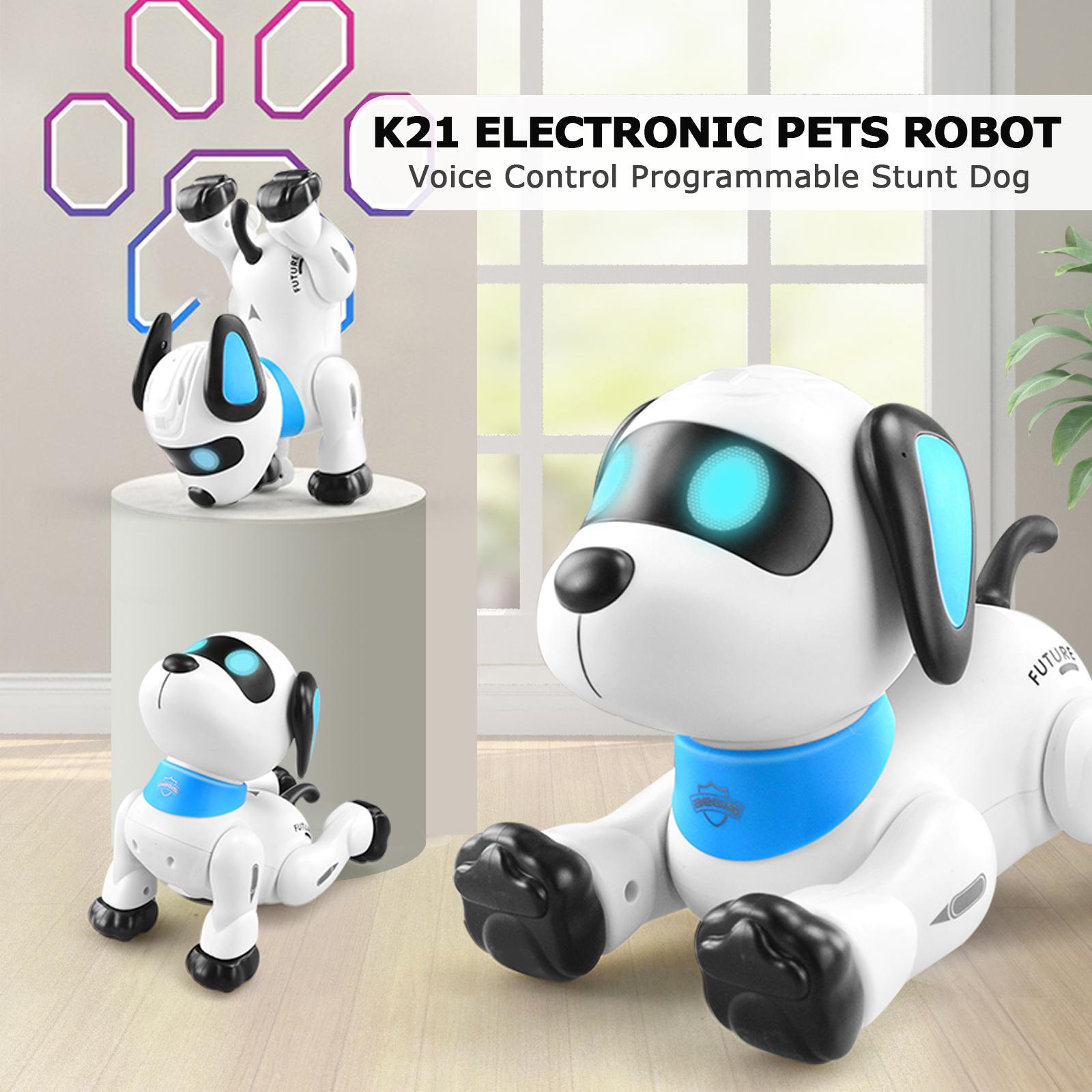 

LE NENG K21 Electronic Robot Dog Stunt Dog Remote Control Robot Dog Toy Voice Control Programmable Music Dancing Toy белый