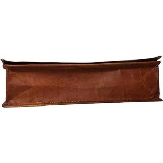 Big sell Brown Men's Leather Messenger Bag Shoulder Vintage Genuine Laptop Bag